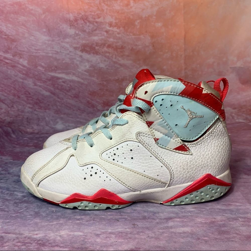 Nike Air Jordan 7 PS Topaz Mist Athletic Shoes White 442961-104 Youth Size 3Y